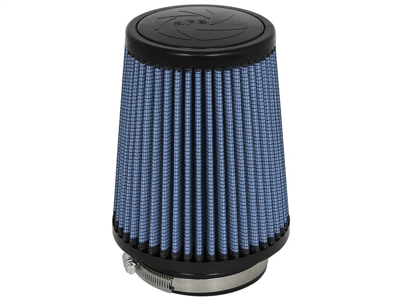 aFe Magnum FLOW Pro 5R universal air filter with blue pleated design, measuring 4in front, 6in back, and 7in height.