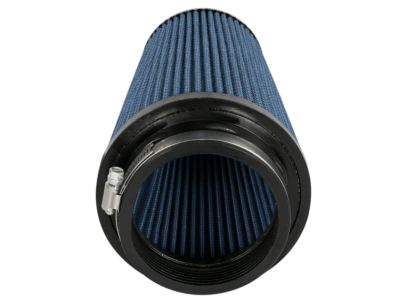 aFe Magnum FLOW Pro 5R air filter with a blue filter element and black rubber end caps, designed for enhanced airflow and performance.