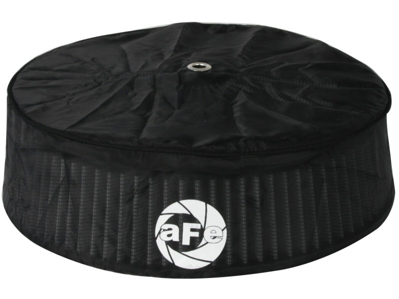aFe MagnumSHIELD Pre-Filters in black designed for enhanced engine protection and filtration efficiency.