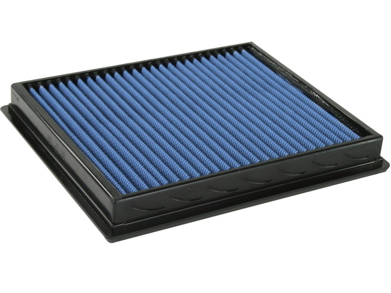 aFe MagnumFLOW Air Filter for Nissan Titan/Armada 04-12, designed for V8-5.6L engines, featuring a blue filter media.