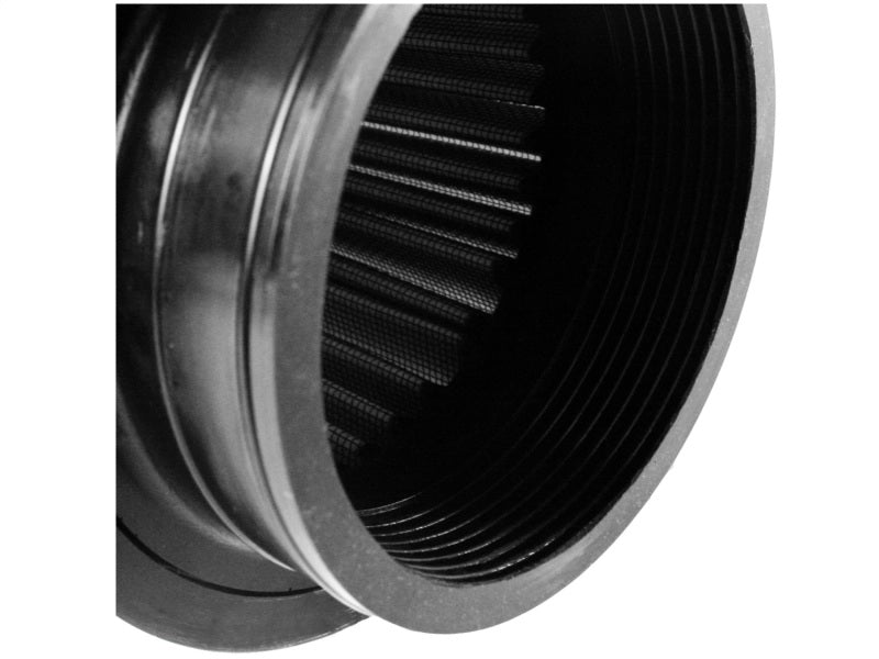 aFe MagnumFLOW Air Filter featuring a cylindrical design with pleated filter media and threaded opening for easy installation.