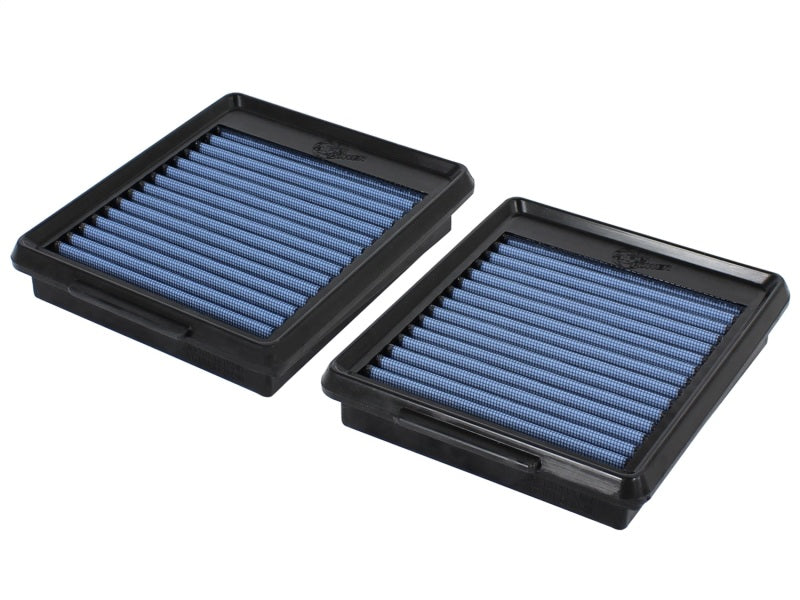 aFe MagnumFLOW Air Filters for 2009-2015 Nissan GT-R V6 3.8L, featuring a blue filter media for improved airflow and performance.