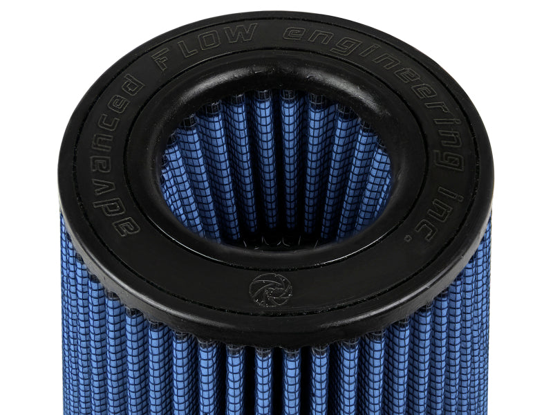 aFe MagnumFLOW air filter featuring a blue mesh design with a black rim, designed for enhanced airflow and performance.