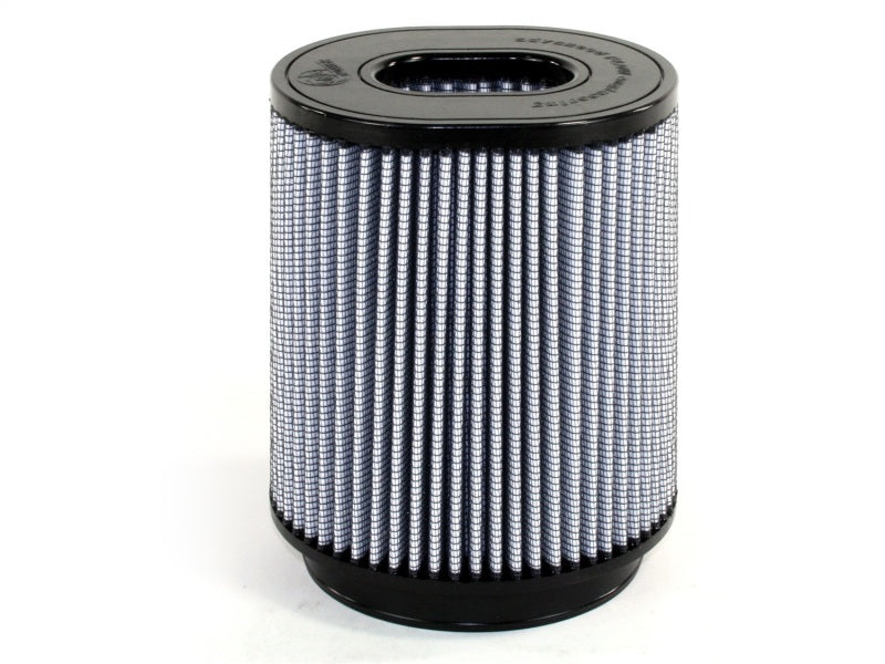 aFe MagnumFLOW Air Filter featuring a cylindrical design with a pleated filter media for enhanced airflow and filtration efficiency.