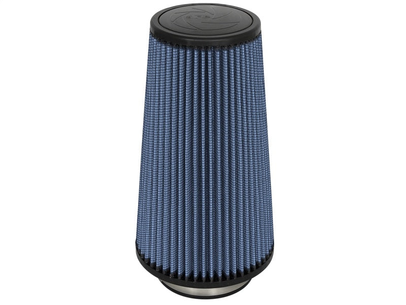 aFe MagnumFLOW Air Filter designed for improved airflow and performance in trucks and SUVs, featuring a blue filter element.
