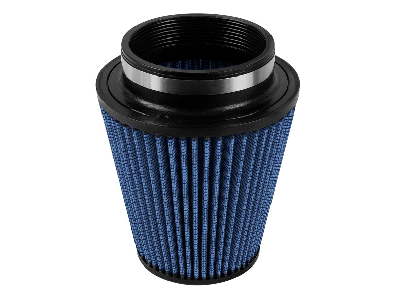 aFe MagnumFLOW Air Filter featuring a blue synthetic media design, optimized for enhanced airflow and performance.
