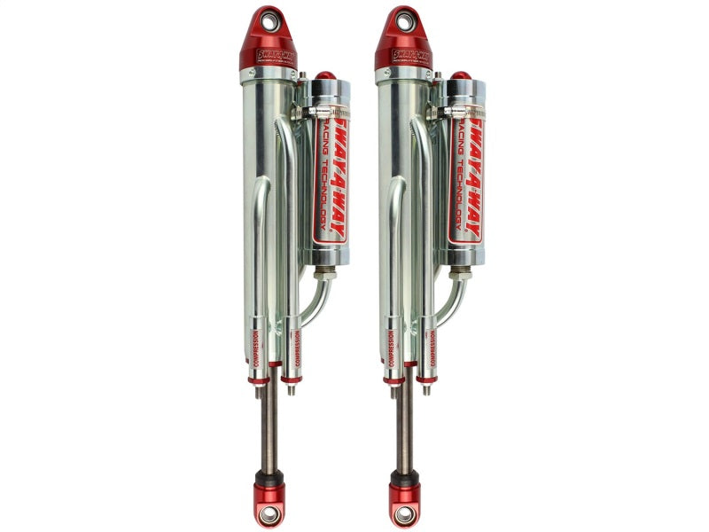 aFe Sway-A-Way 2.5in Rear Bypass Shock Kit for 2010-2014 Ford F-150 Raptor, featuring durable construction and adjustable performance.