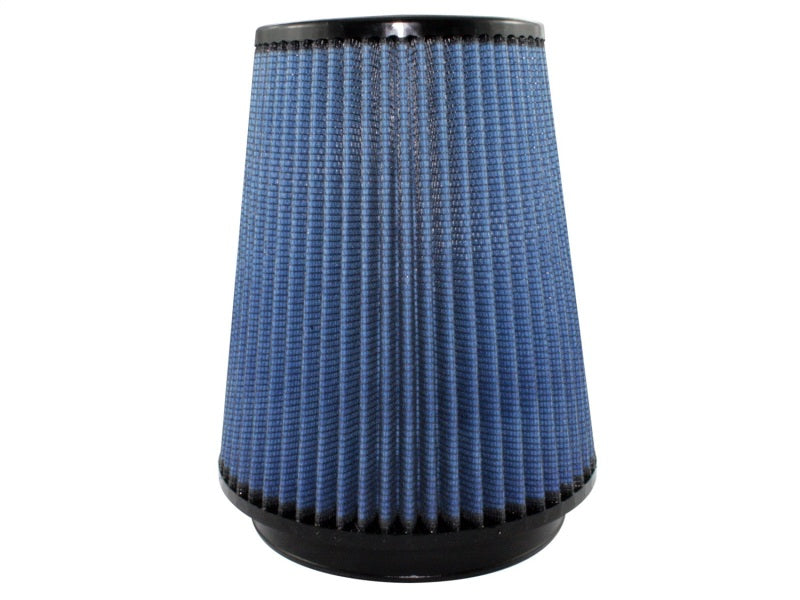 aFe MagnumFLOW Air Filter with a conical design, featuring a blue filter media and a black base, measuring 6 inches wide by 9 inches high.