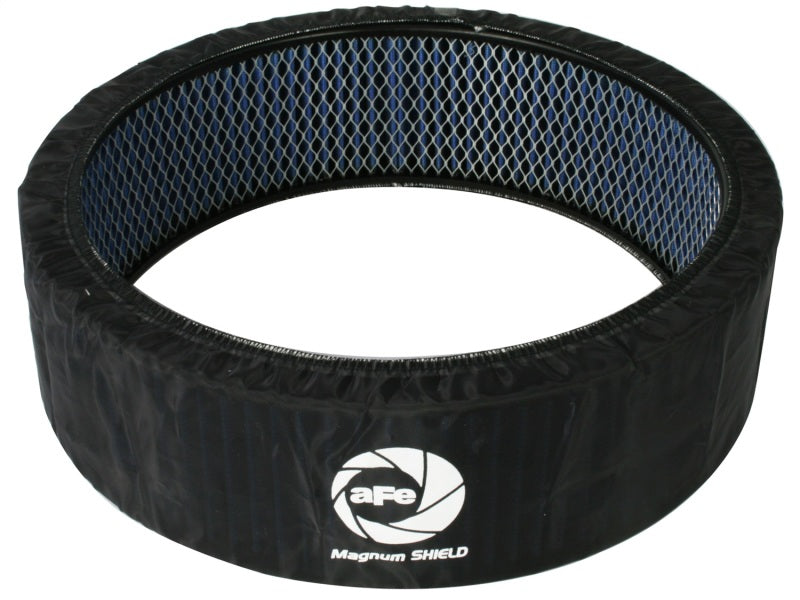 aFe MagnumSHIELD Pre-Filters in black, designed to enhance air filtration for offroad vehicles and improve performance.