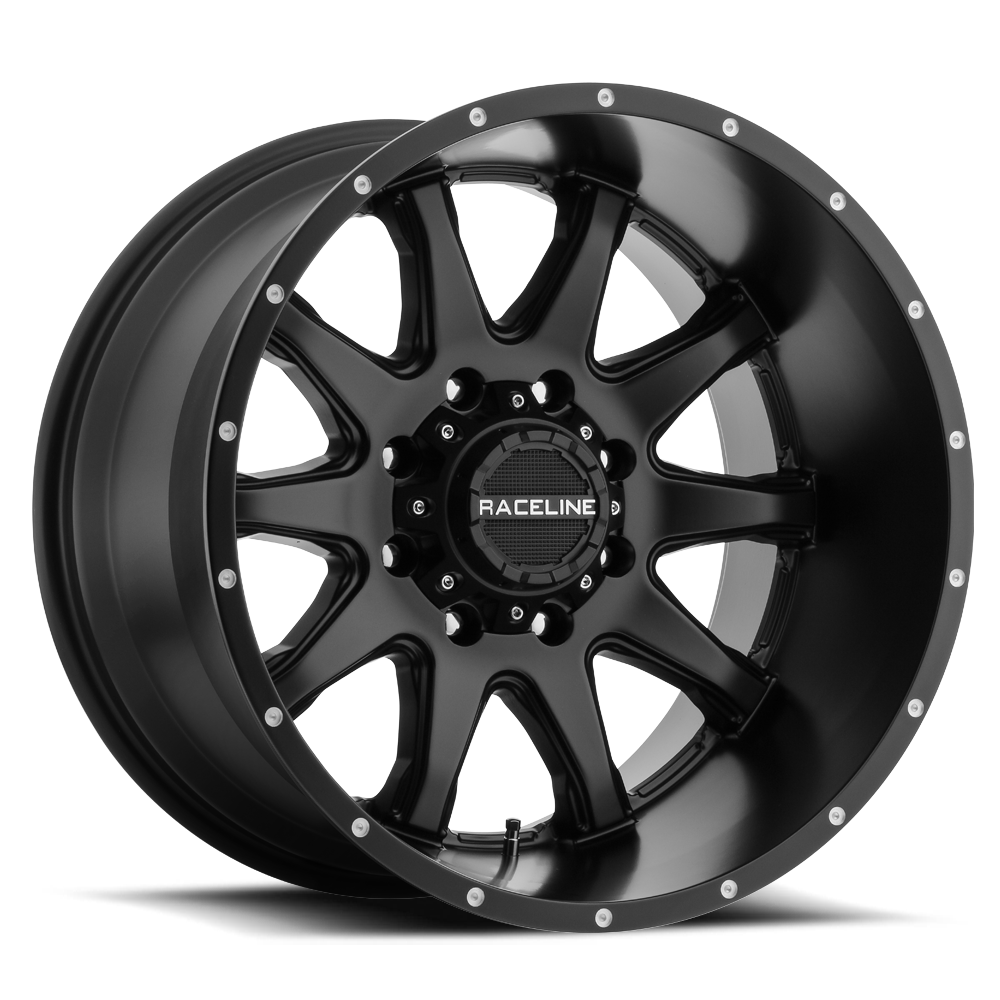 930B Shift wheel by Raceline featuring a sleek black finish and bold multi-spoke design, ideal for offroad vehicles.