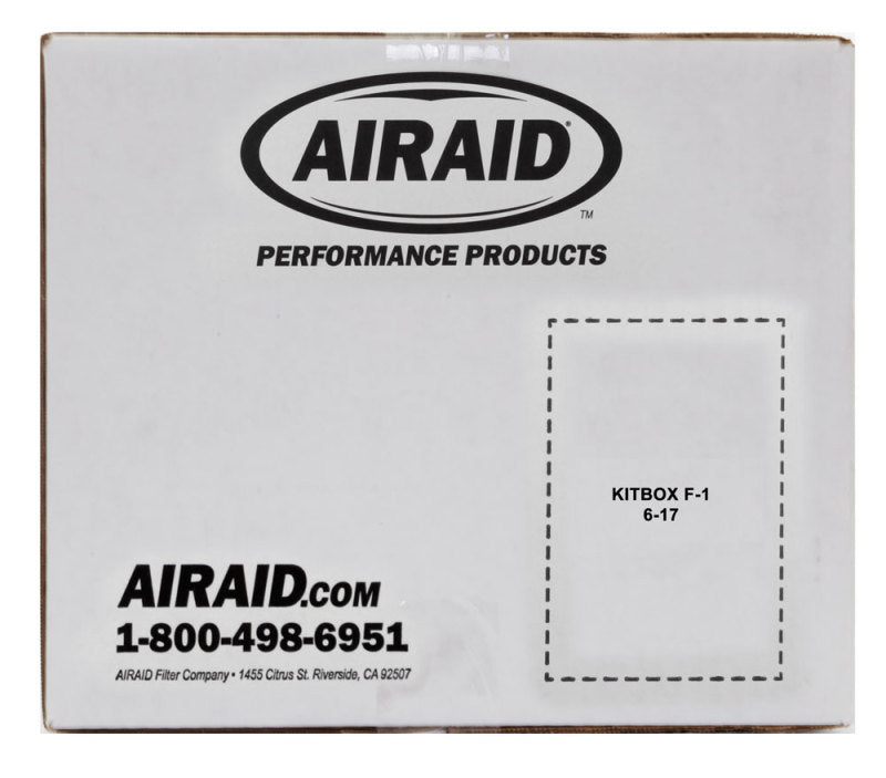 Airaid intake system box for 97-06 Jeep Wrangler TJ 4.0L featuring dry red media and installation instructions.