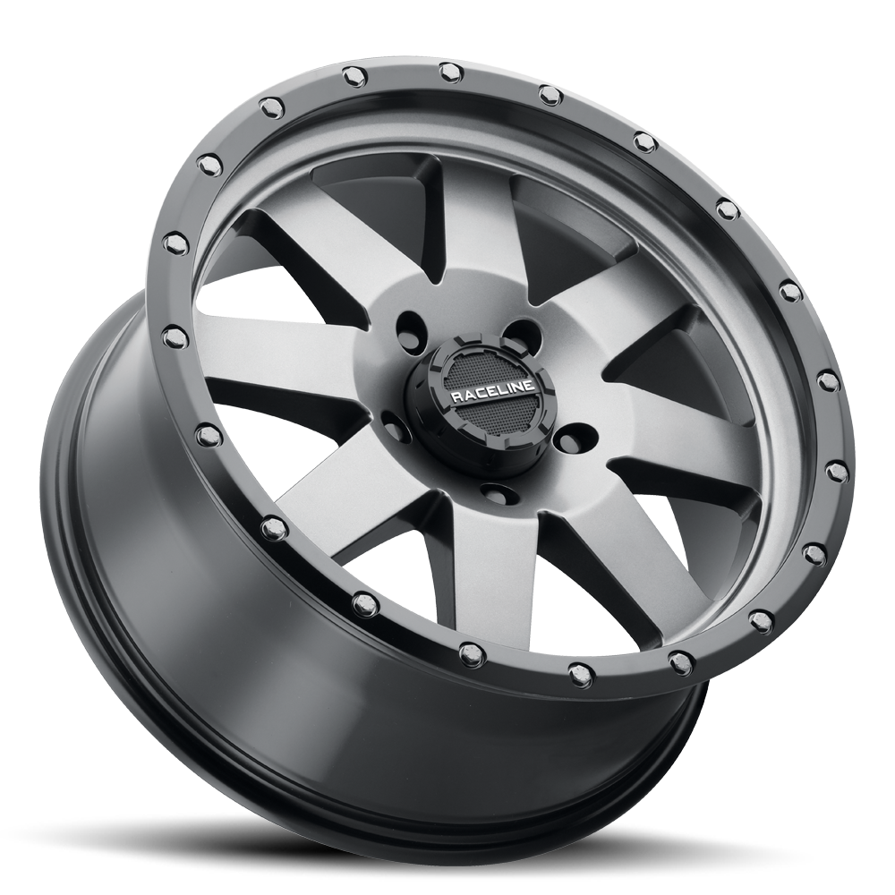 935G Defender wheel showcasing a sleek design with a matte finish and polished accents, ideal for offroad vehicles.