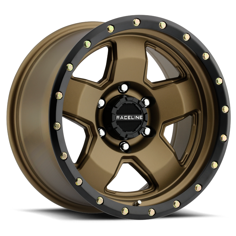 Bronze 937BZ Combat wheel with a black lip and silver accents, designed for offroad trucks and SUVs.