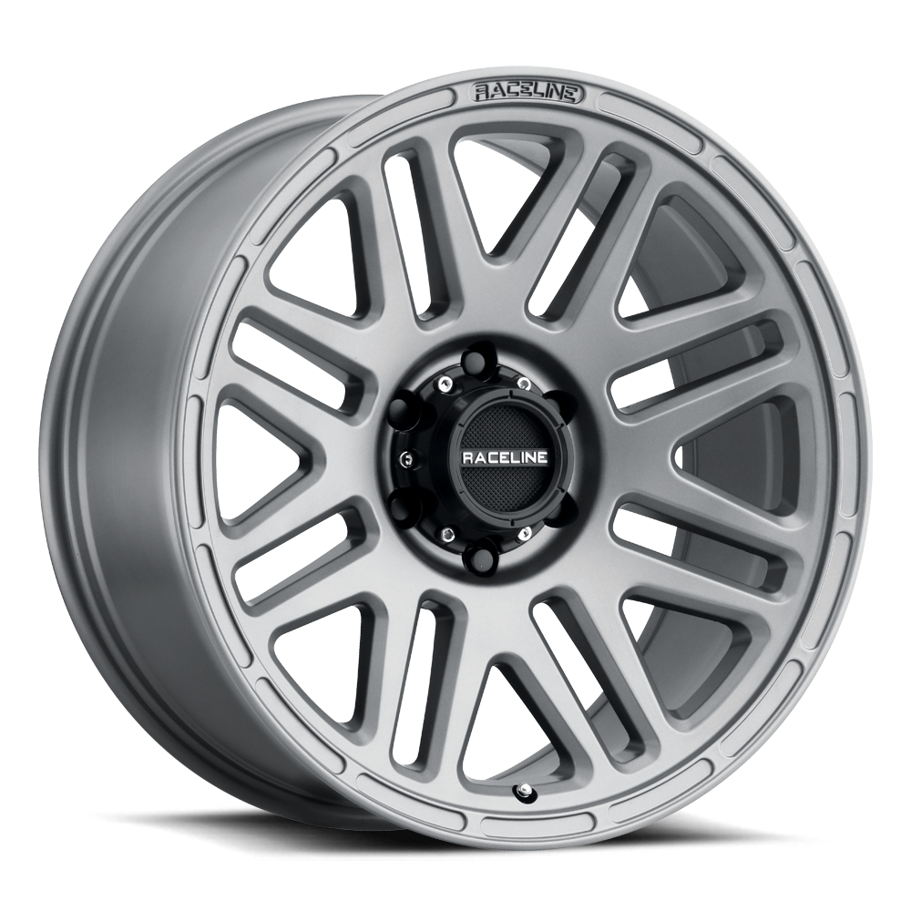 Silver Raceline 944GS Outlander wheel featuring a multi-spoke design, ideal for offroad and performance vehicles.