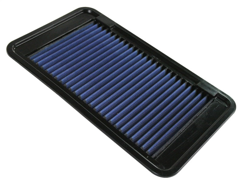 aFe MagnumFLOW Air Filter for Toyota Camry 02-06 and Highlander 01-12, featuring a blue filter media for enhanced airflow.