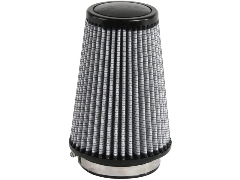 aFe MagnumFLOW Air Filter featuring a conical design with a black top and pleated gray filter material for enhanced airflow.