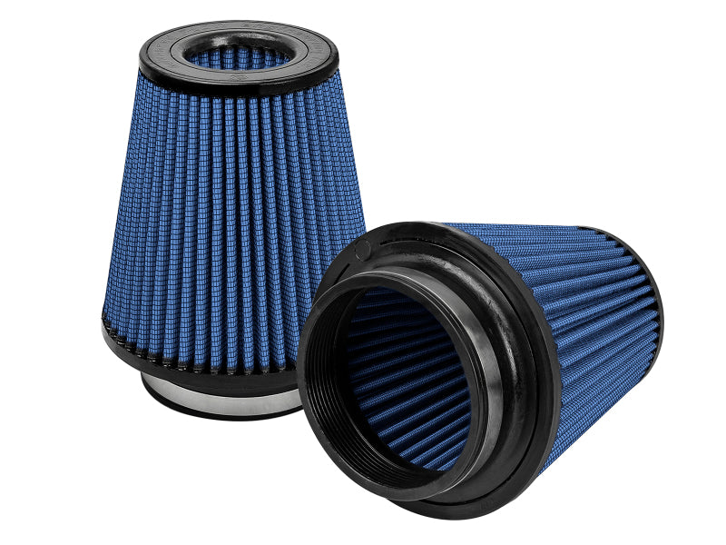 aFe MagnumFLOW Air Filters featuring a blue pleated design, ideal for enhancing airflow in trucks and SUVs.