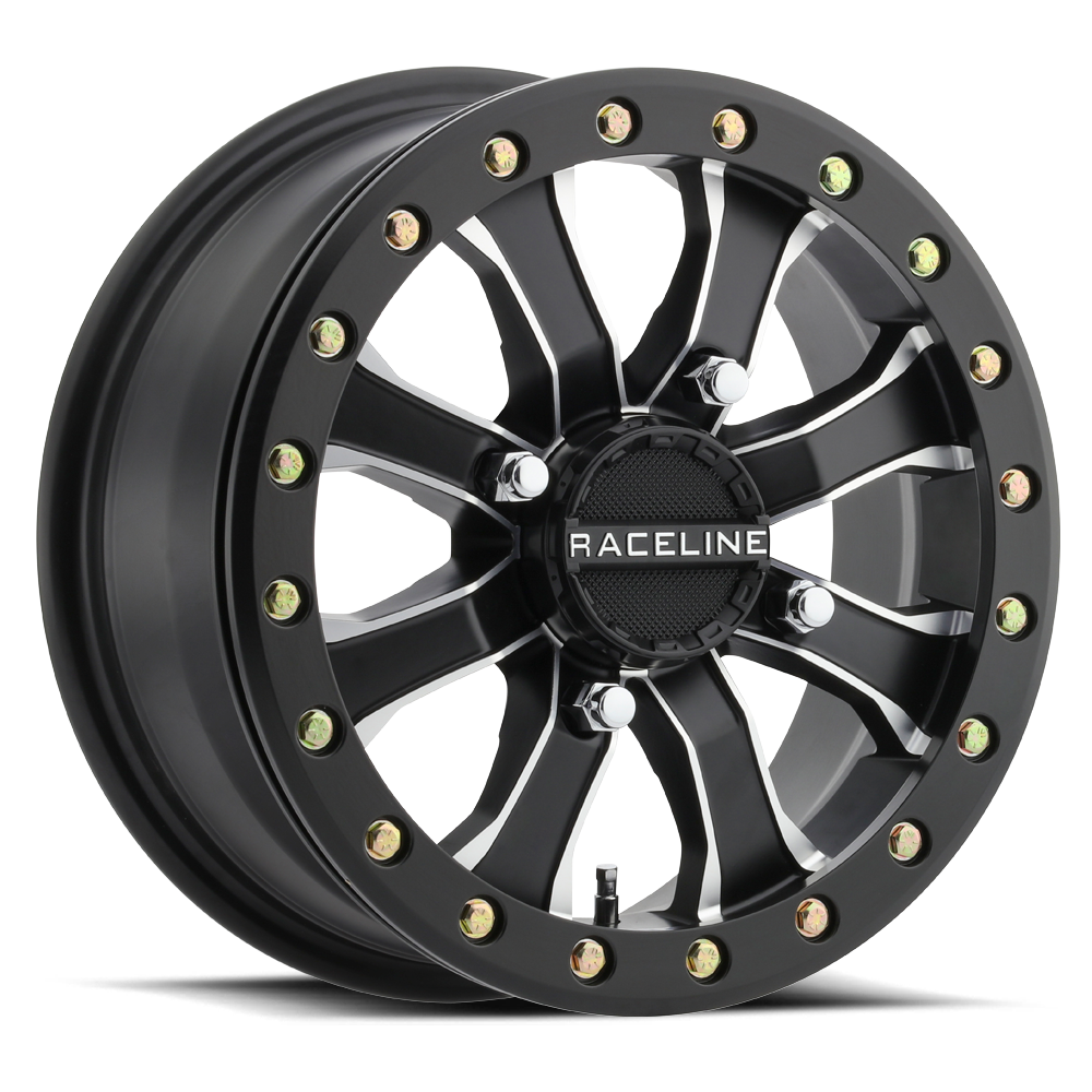 A71MB Mamba Beadlock wheel featuring a sleek black finish with polished accents and beadlock design for offroad performance.