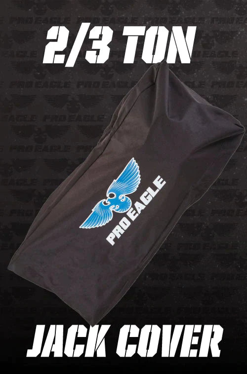 Black cover for 2 and 3 ton off-road jacks featuring the Pro Eagle logo, designed for protection and durability.