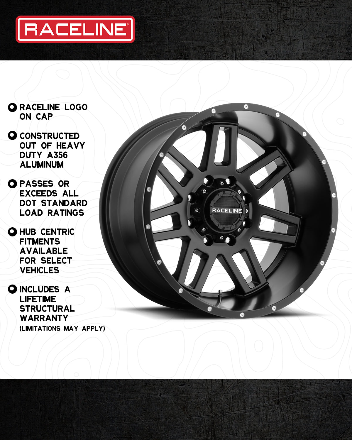 931B Injector wheel featuring a sleek black finish, designed for durability with heavy-duty aluminum construction.