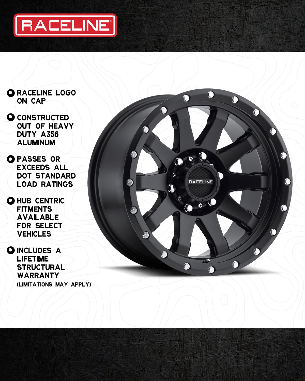 High-performance 934B Clutch wheel by Raceline, made from heavy-duty A356 aluminum with hub-centric fitments for select vehicles.