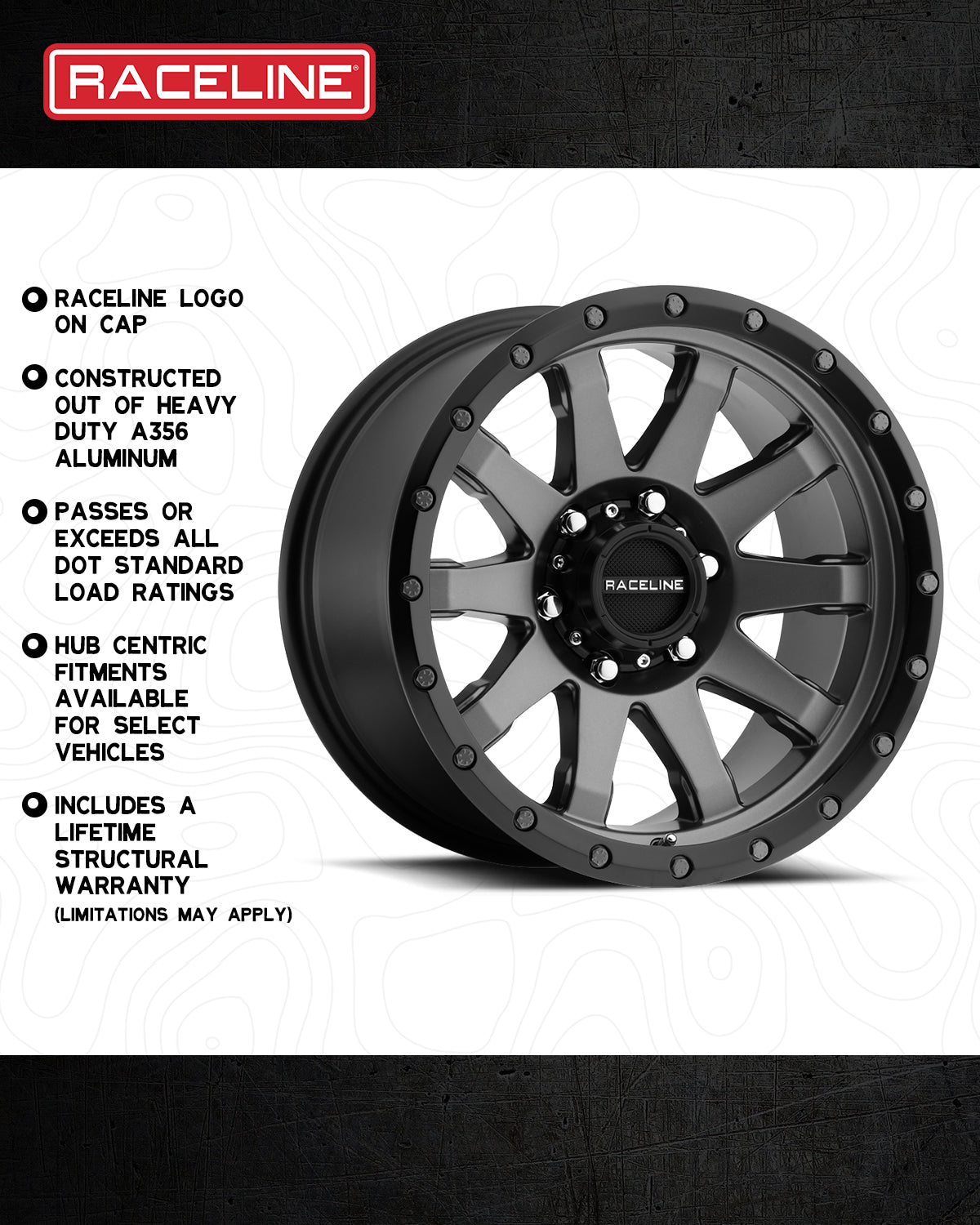 Raceline 934G Clutch wheel featuring heavy-duty A356 aluminum construction and hub-centric fitments for select vehicles.