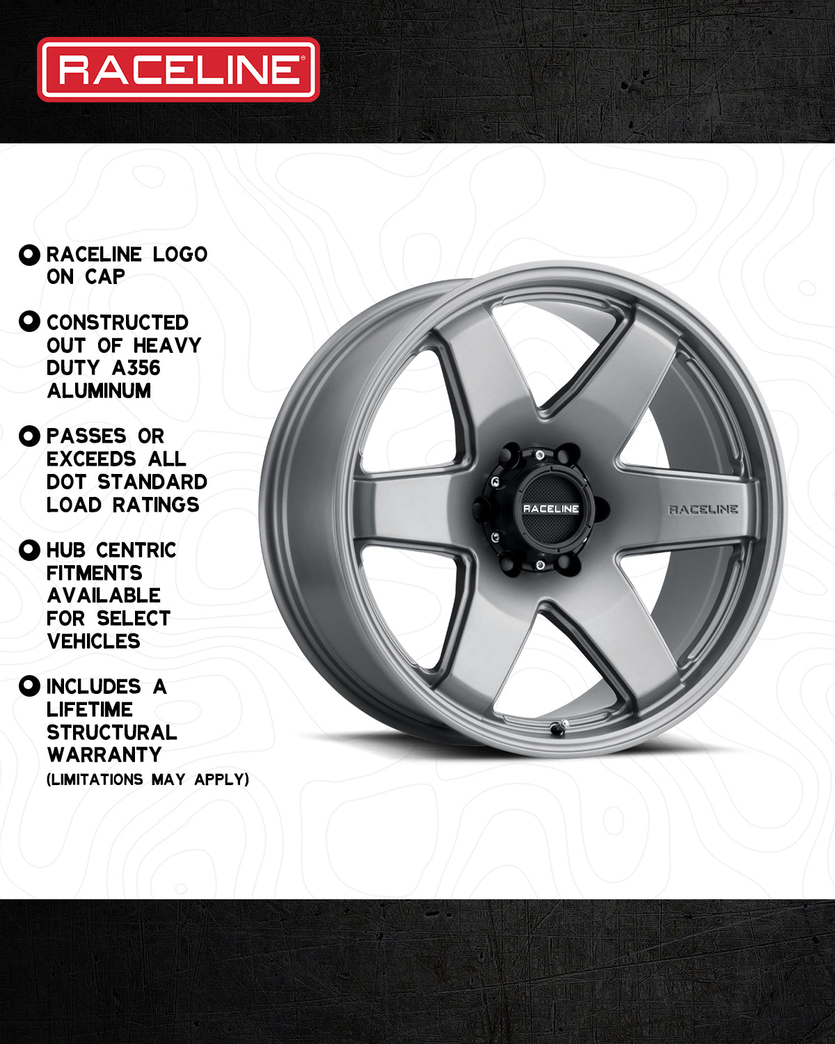Raceline 942GS Addict wheel featuring a sleek design, heavy-duty aluminum construction, and hub-centric fitment for select vehicles.