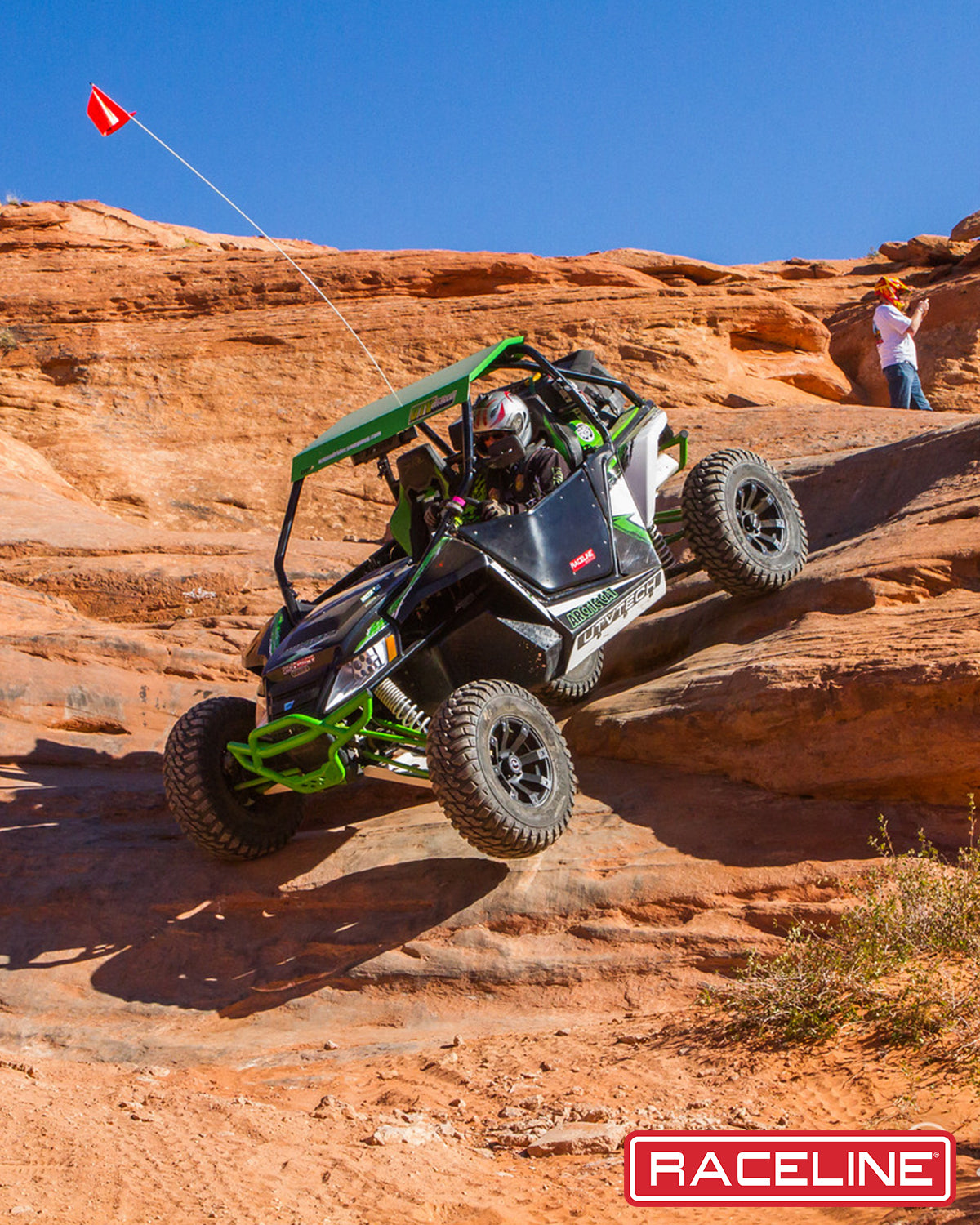 A79 Scorpion UTV navigating a rocky terrain, showcasing its off-road capabilities and rugged design.