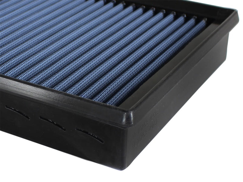 aFe MagnumFLOW Pro 5R OE replacement air filter for 2014 Jeep Grand Cherokee EcoDiesel V6, featuring a blue filter media.