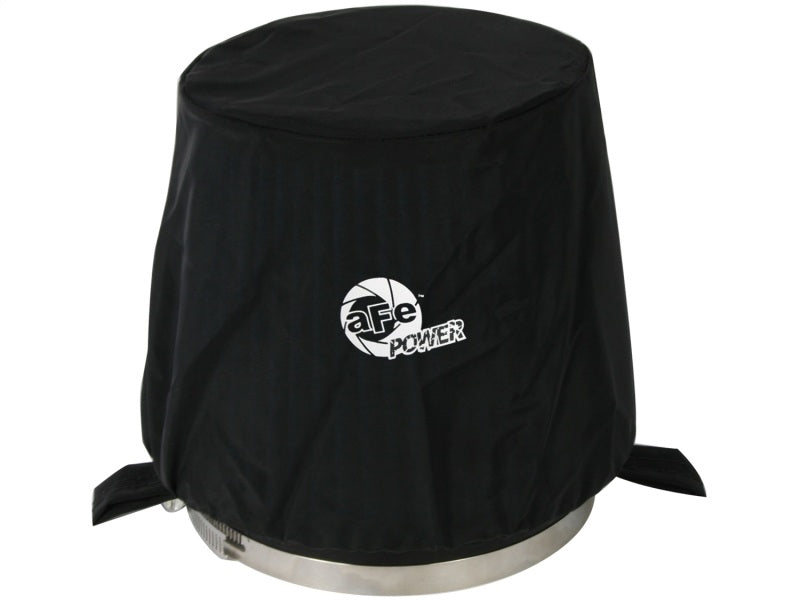 aFe MagnumSHIELD Pre-Filters in black, designed to protect air filters from dirt and debris, featuring adjustable straps.