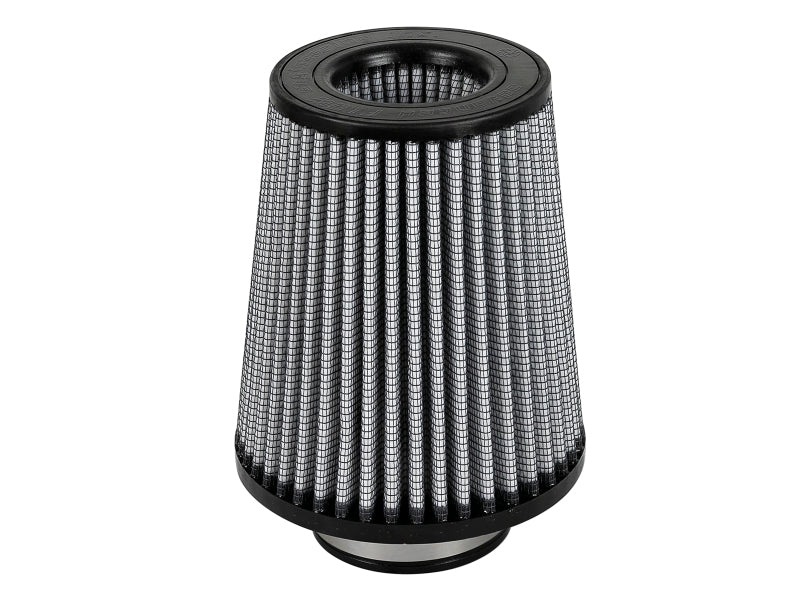 aFe MagnumFLOW Pro Dry S Air Filter with a conical design, measuring 3.5 inches wide and 7 inches tall, ideal for enhanced airflow.