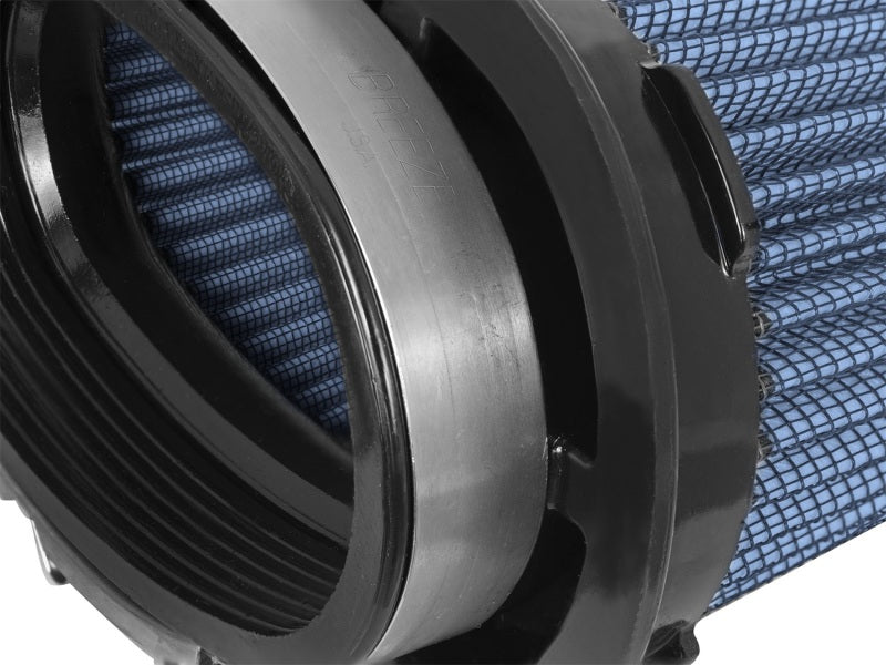 aFe MagnumFLOW Pro 5R universal air filter featuring a blue mesh design and durable black casing for enhanced airflow.