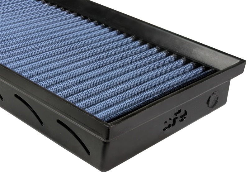 aFe MagnumFLOW Air Filter for Ford Trucks 87-97 L6/V8, featuring a blue filter media for improved airflow and performance.