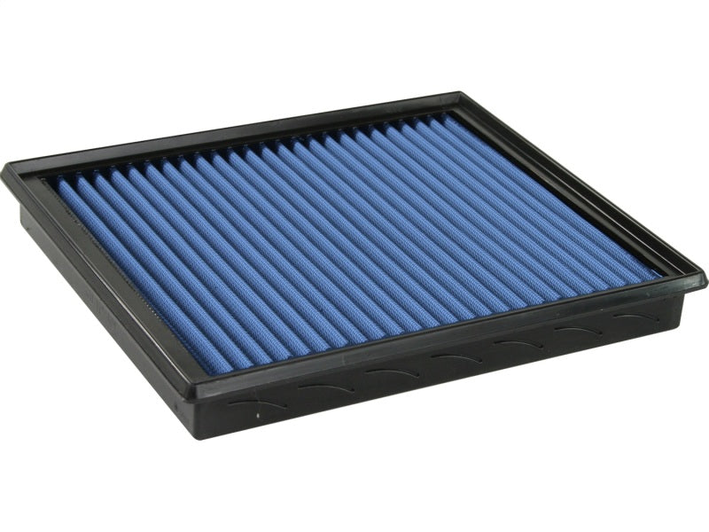 aFe MagnumFLOW Air Filter for Nissan Titan/Armada 04-12 V8-5.6L, featuring a blue filter media and durable frame.