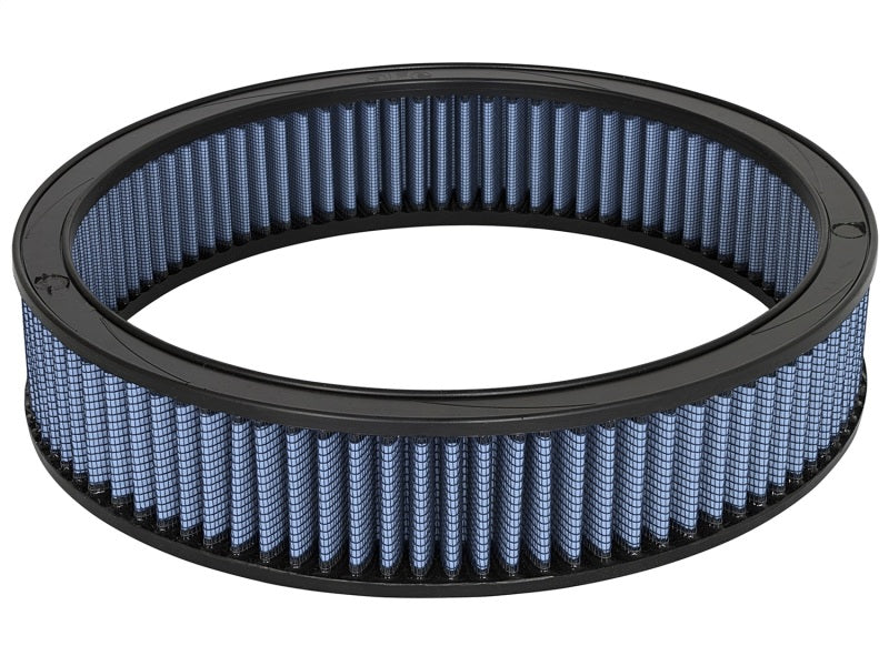 aFe MagnumFLOW Air Filter for Dodge Cars and Trucks 68-89 V8, featuring a blue filter media and durable frame design.