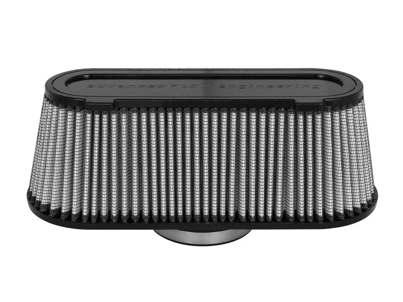 aFe MagnumFLOW Air Filter featuring a sleek design with a rectangular shape and a durable mesh exterior for optimal airflow.