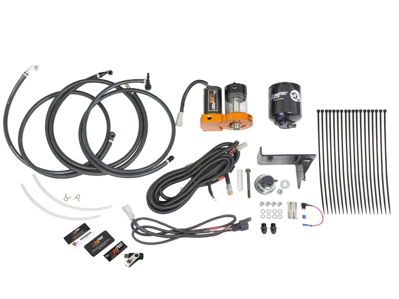aFe Diesel Fuel Systems DFS780 Series for 2013-2015 Ram Diesel 6.7L L6, featuring full-time operation components and installation accessories.