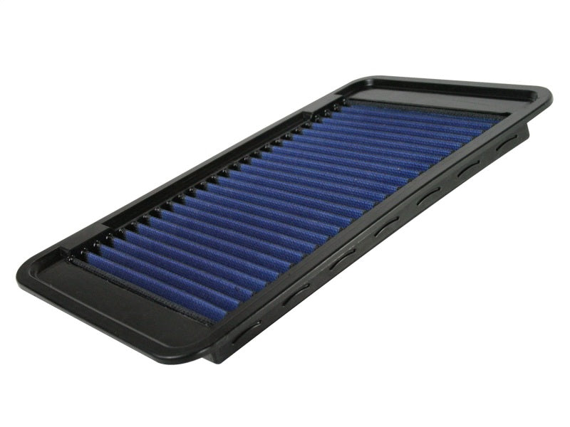 aFe MagnumFLOW Air Filter for Toyota Camry 02-06 and Highlander 01-12, featuring a blue filter media for improved airflow.