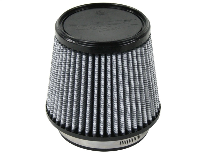 aFe MagnumFLOW Air Filter with a conical design, featuring a black top and pleated gray filter media for enhanced airflow.