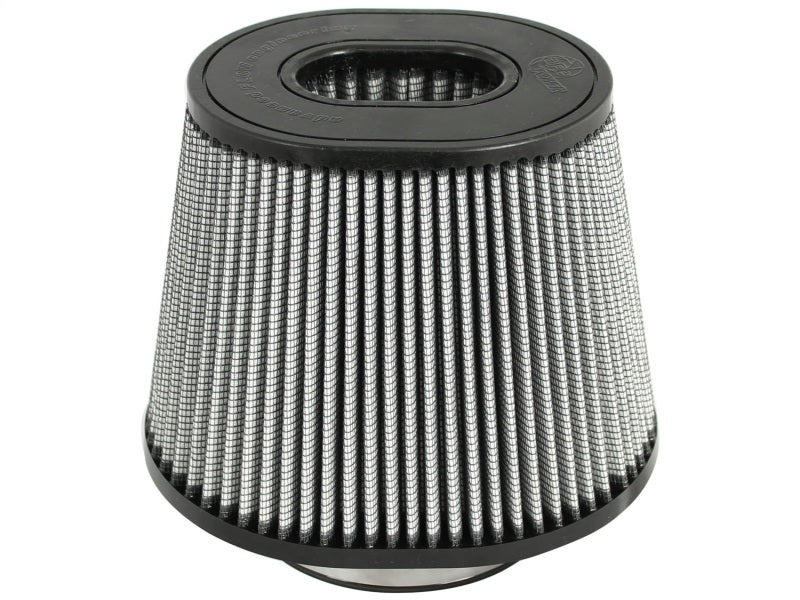 aFe MagnumFLOW ProDry S air filter featuring a conical design with a black top and pleated filter media for improved airflow.