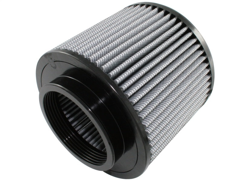 aFe MagnumFLOW air filter featuring a cylindrical design with pleated media for enhanced airflow and filtration efficiency.