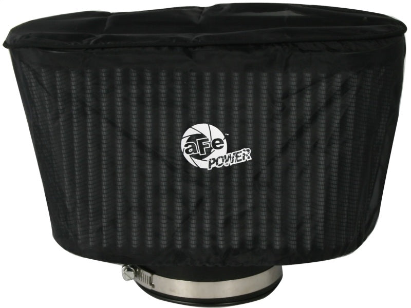 aFe MagnumSHIELD Pre-Filters in black designed for enhanced engine protection and filtration efficiency.