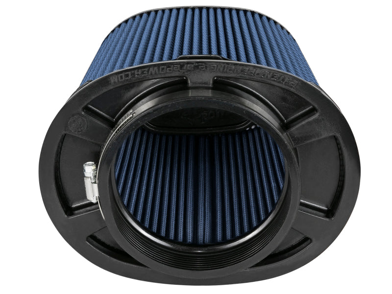 aFe Magnum FLOW Pro 5R replacement air filter featuring a blue filter media and durable black housing, designed for optimal airflow.