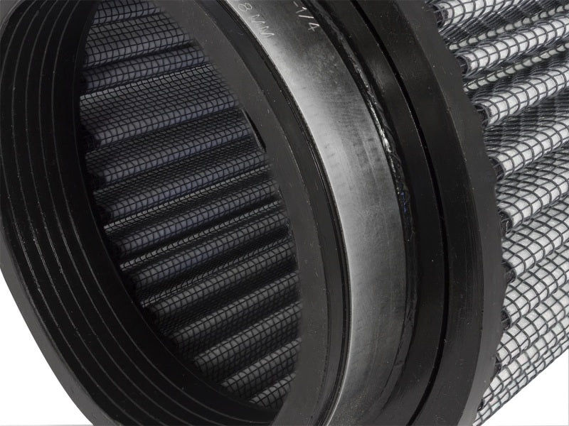 aFe MagnumFLOW Air Filter featuring a cylindrical design with a mesh exterior and pleated filter media for enhanced airflow.