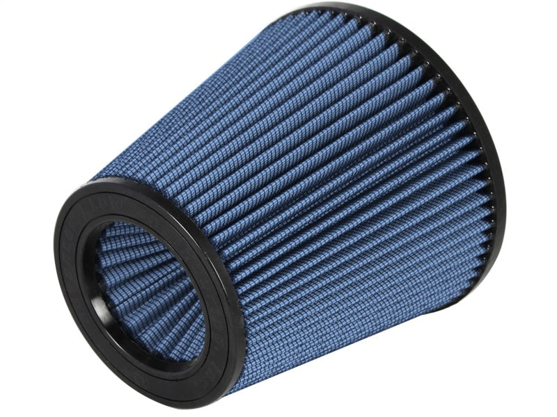 aFe MagnumFLOW Pro 5R intake replacement filter with inverted design, featuring a blue pleated filter media for enhanced airflow.