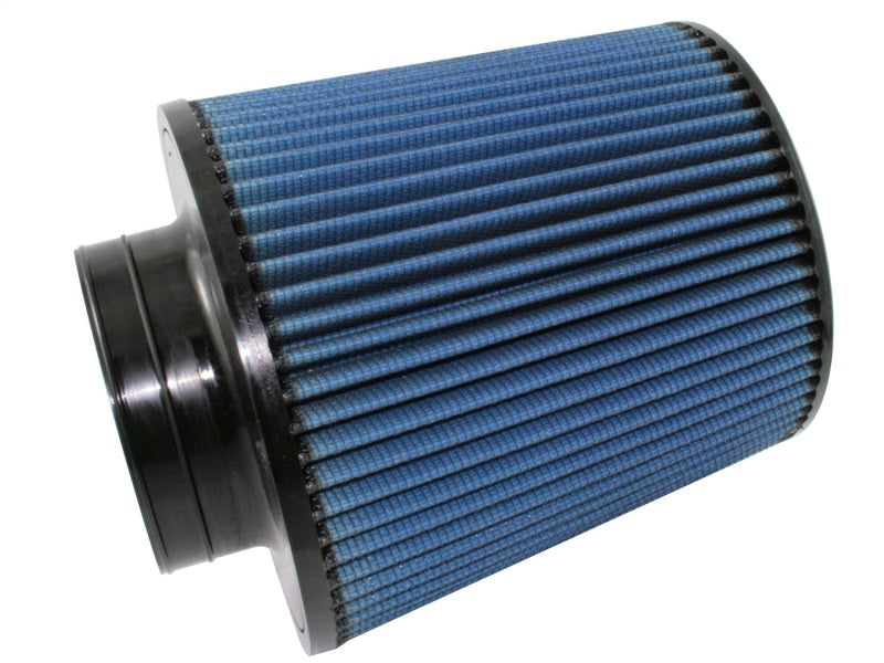 aFe MagnumFLOW Air Filter featuring a blue filter media with a cylindrical design, dimensions 4-1/2F x 8-1/2B x 7T x 9H.