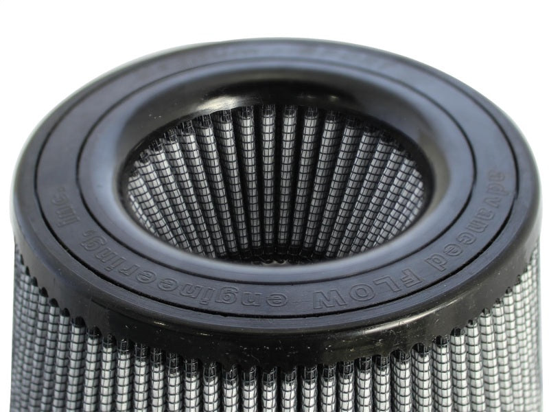 aFe MagnumFLOW Pro DRY S Universal Air Filter featuring a cylindrical design with a mesh exterior for optimal airflow and filtration.