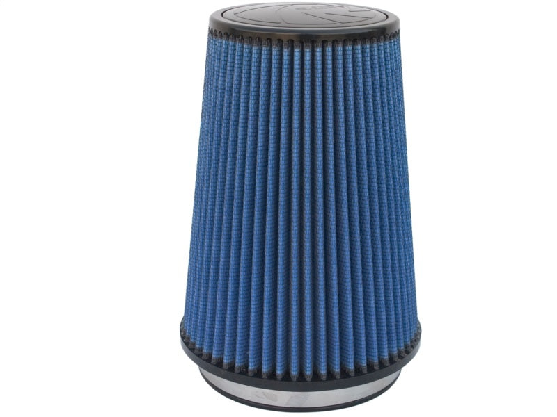 aFe MagnumFLOW Air Filter with a blue pleated design, measuring 6 inches wide and 10 inches tall, ideal for enhanced airflow.