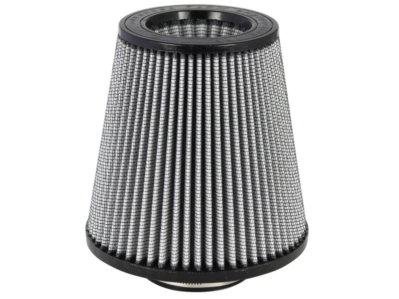 aFe MagnumFLOW Air Filter with a conical design, featuring a gray mesh exterior and a black rubber base for enhanced airflow.
