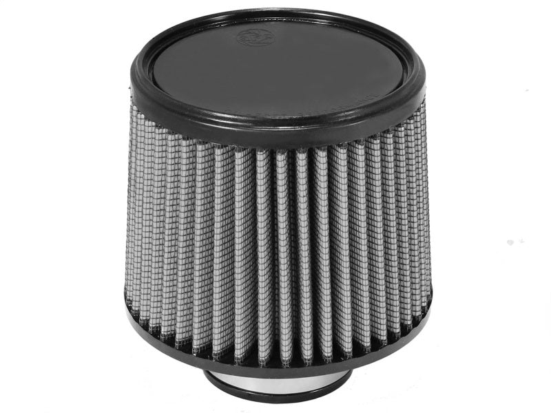 aFe MagnumFLOW Air Filter featuring a cylindrical design with a black top and pleated gray filter material for enhanced airflow.